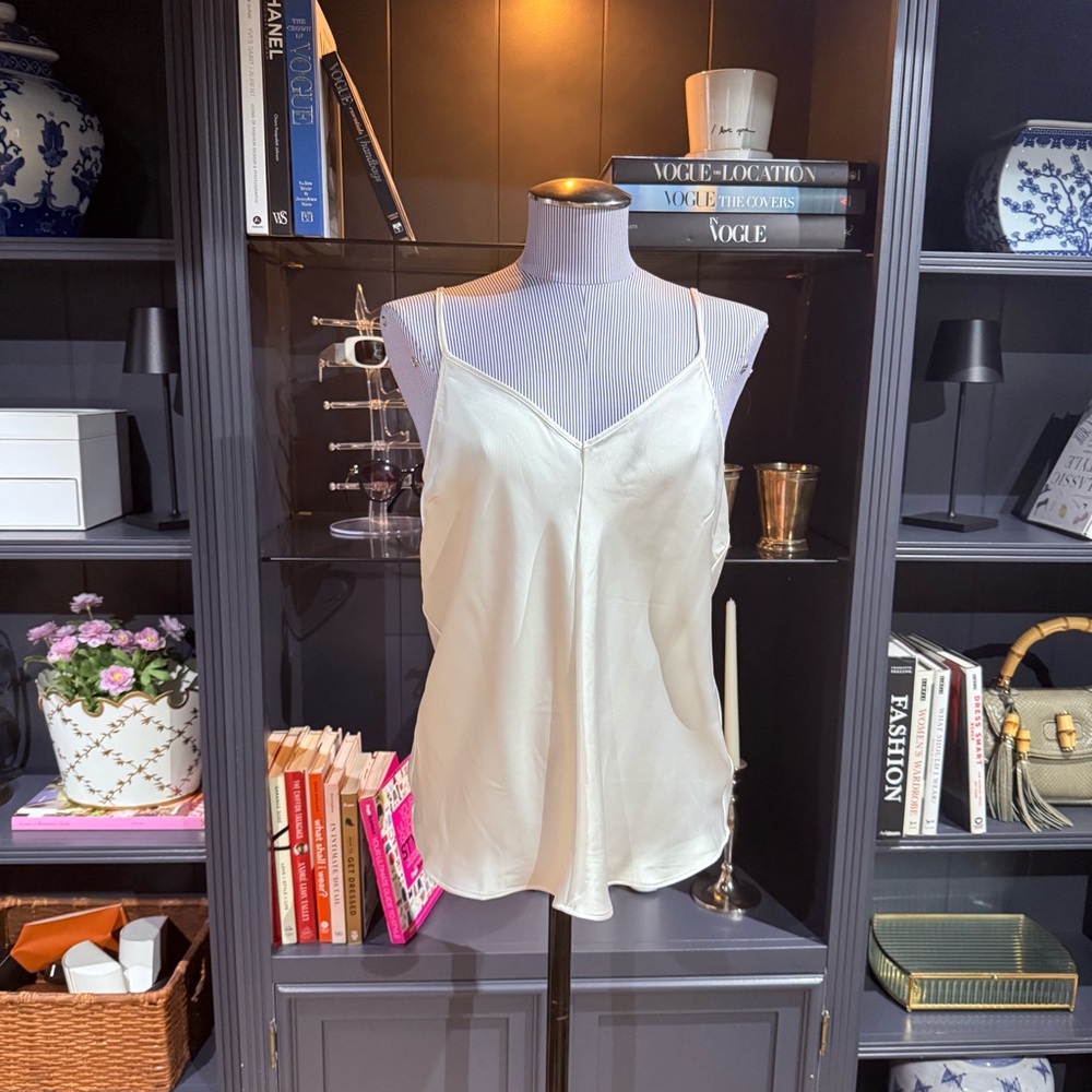 H&M Ivory Satin V-Neck Camisole – Size M